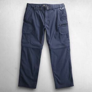 BC Clothing Convertible Cargo Hiking Pants Men Mx30 Blue - Belted Pockets D-ring